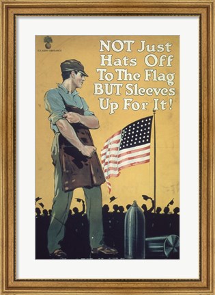 Framed Not Just Hats Off to the Flag but Sleeves Up For It! Print