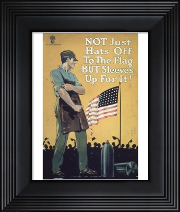 Framed Not Just Hats Off to the Flag but Sleeves Up For It! Print