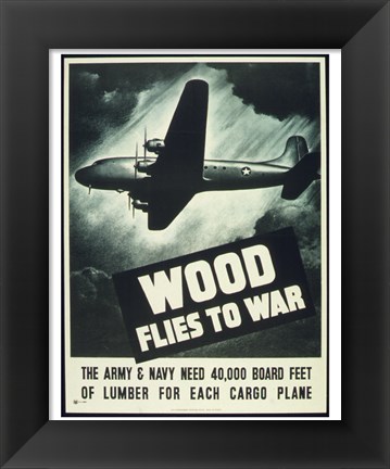 Framed Wood Flies to War Print