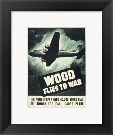 Framed Wood Flies to War Print