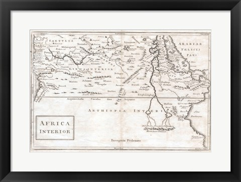 Framed 1730 Toms Map of Central Africa Print