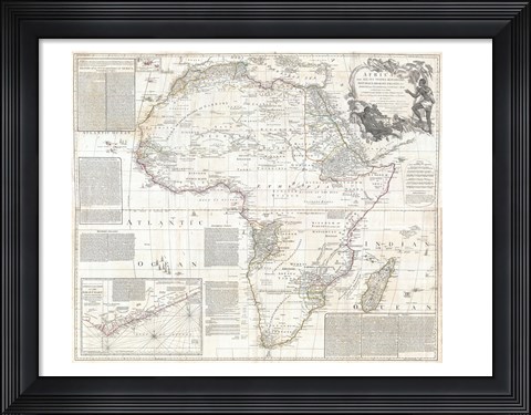 Framed 1794 Boulton and Anville Wall Map of Africa Print