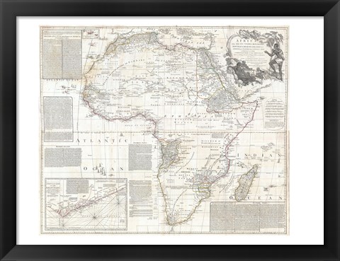 Framed 1794 Boulton and Anville Wall Map of Africa Print