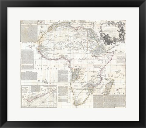 Framed 1794 Boulton and Anville Wall Map of Africa Print