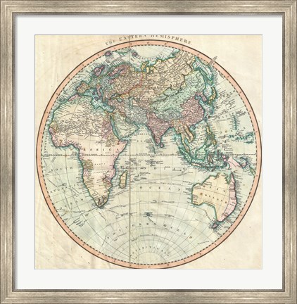 Framed 1801 Cary Map of the Eastern Hemisphere Print