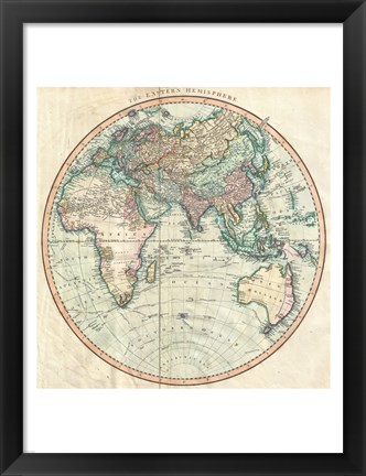 Framed 1801 Cary Map of the Eastern Hemisphere Print