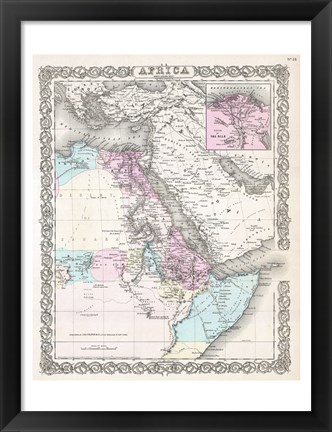 Framed 1855 Colton Map of Northeastern Africa Print