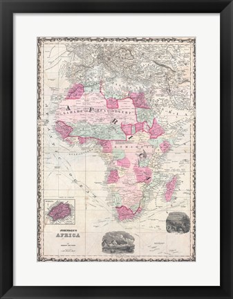 Framed 1862 Johnson Map of Africa Print