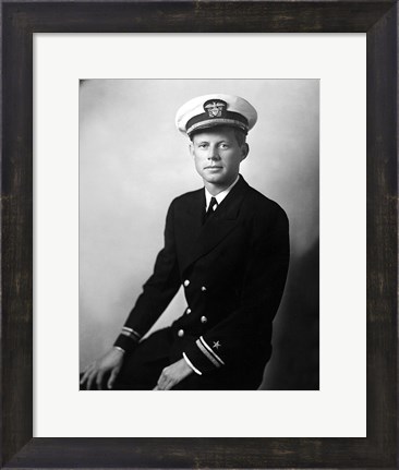 Framed 1942 JFK Uniform Portrait Print