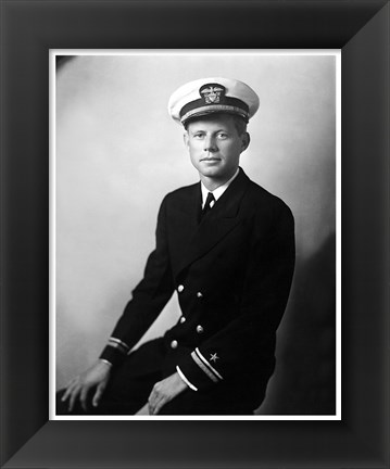 Framed 1942 JFK Uniform Portrait Print