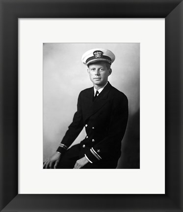 Framed 1942 JFK Uniform Portrait Print