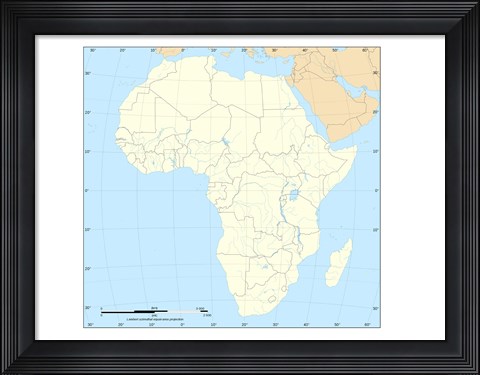 Framed Map of Africa Print