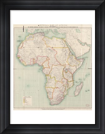 Framed Africa 1909, Edward Hertslet Print