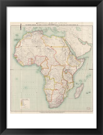 Framed Africa 1909, Edward Hertslet Print