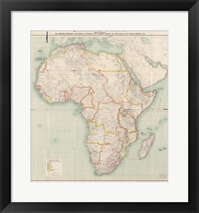 Framed Africa 1909, Edward Hertslet Print