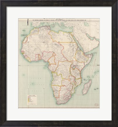 Framed Africa 1909, Edward Hertslet Print