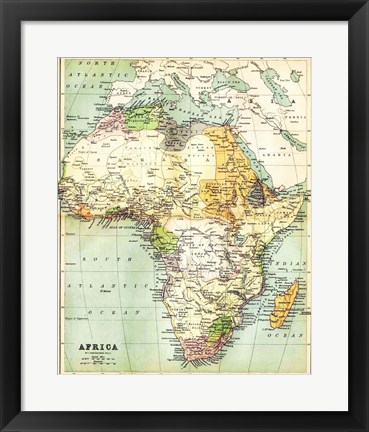 Framed Map of Africa 1885 Print