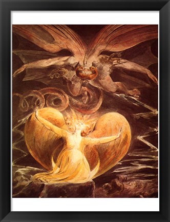 Framed William Blake the dragon Print