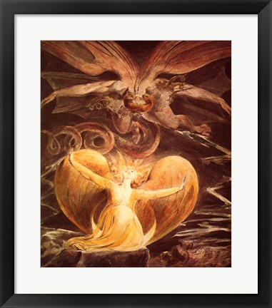 Framed William Blake the dragon Print