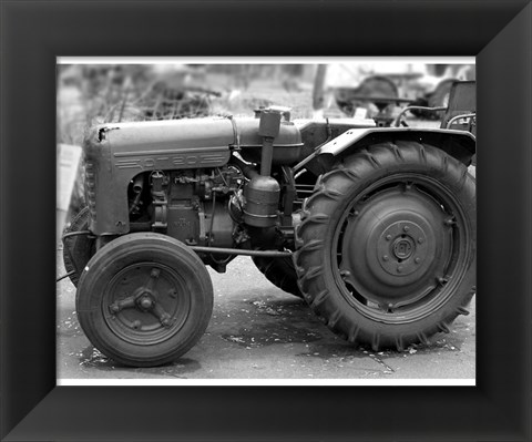 Framed Tractor (black &amp; White) Print