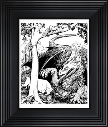 Framed Dragon III Print