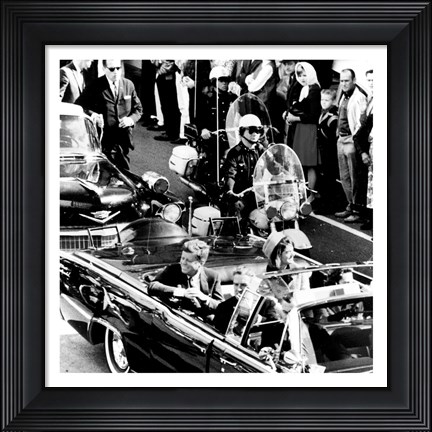 Framed JFK Motorcade Dallas, TX Print