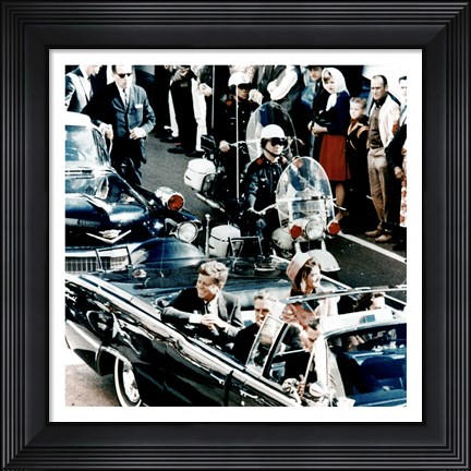 Framed JFK Motorcade Dallas, TX Print