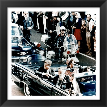 Framed JFK Motorcade Dallas, TX Print