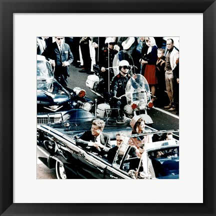 Framed JFK Motorcade Dallas, TX Print