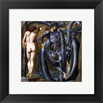 Framed Perseus Slays the Serpent Print