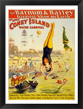 Framed Barnum &amp; Bailey Coney Island Water Carnival Print