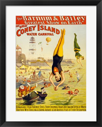 Framed Barnum &amp; Bailey Coney Island Water Carnival Print