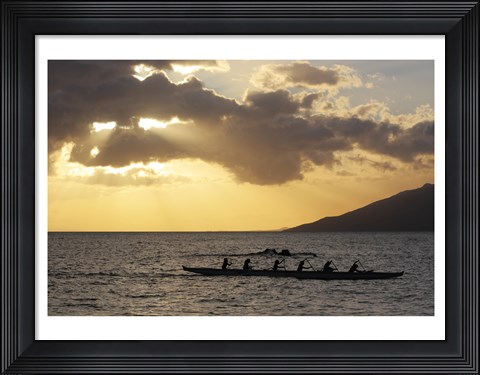 Framed Canoers Paddling to the Dock at Kalama Park Print