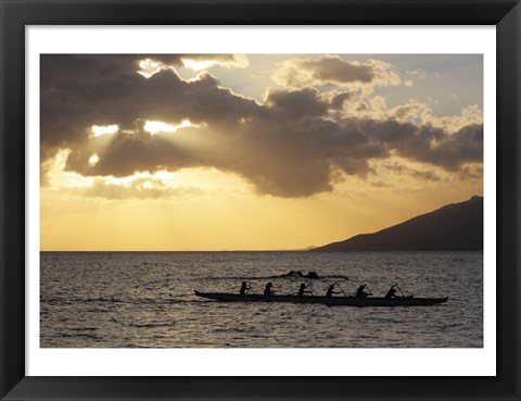 Framed Canoers Paddling to the Dock at Kalama Park Print