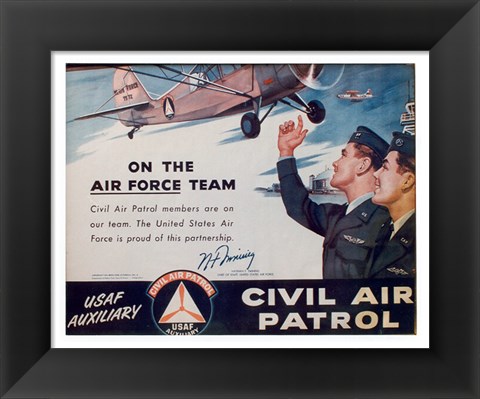 Framed CAP On the Air Force Team Poster Print