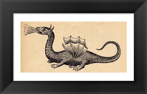 Framed Medieval Dragon II Print