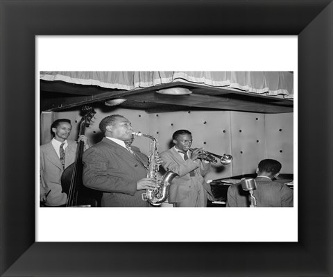 Framed Charlie Parker, Tommy Potter, Miles Davis, Duke Jordan, Max Roach Print