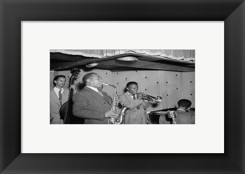 Framed Charlie Parker, Tommy Potter, Miles Davis, Duke Jordan, Max Roach Print