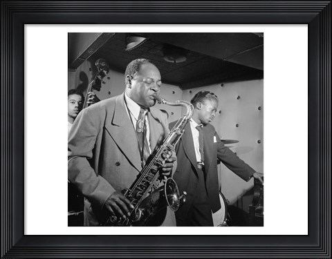 Framed Coleman Hawkins, Miles Davis Print