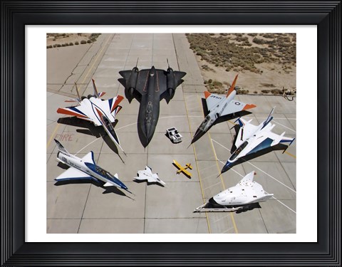 Framed Collection of Military Aircraft Print