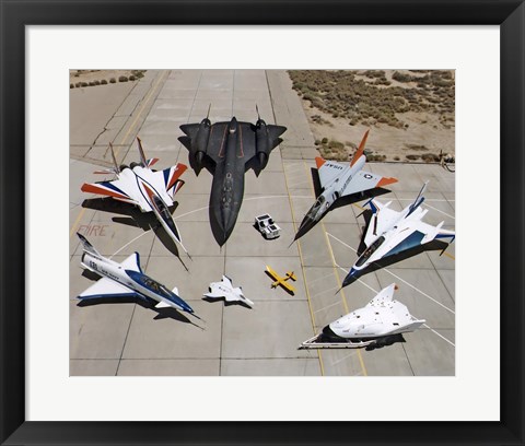 Framed Collection of Military Aircraft Print