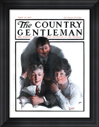 Framed Country Gentleman Magazine, April 20, 1918 Print