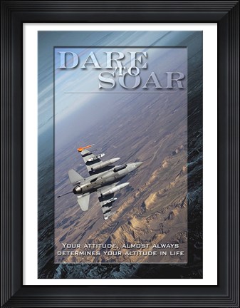 Framed Dare to Soar Affirmation Poster, USAF Print