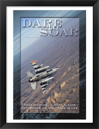 Framed Dare to Soar Affirmation Poster, USAF Print