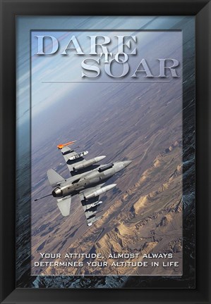 Framed Dare to Soar Affirmation Poster, USAF Print