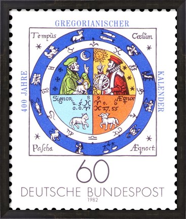Framed Jahre Gregorianischer Kalender Print