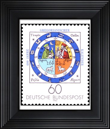 Framed Jahre Gregorianischer Kalender Print