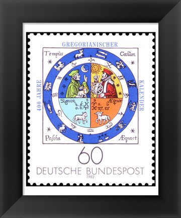 Framed Jahre Gregorianischer Kalender Print