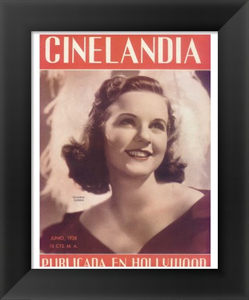 Framed Deanna Durbin CINELANDIA Magazine Print