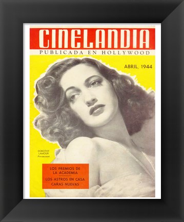 Framed Dorothy Lamour CINELANDIA Magazine Print